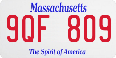MA license plate 9QF809