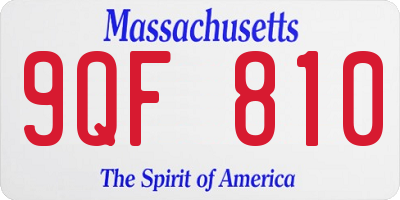 MA license plate 9QF810