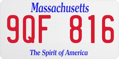 MA license plate 9QF816