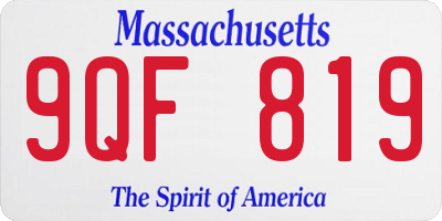 MA license plate 9QF819
