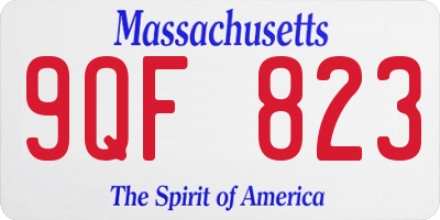 MA license plate 9QF823