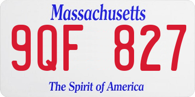 MA license plate 9QF827
