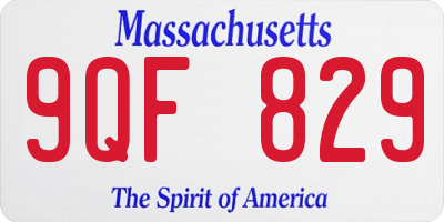 MA license plate 9QF829