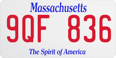 MA license plate 9QF836