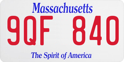 MA license plate 9QF840