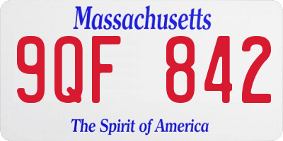 MA license plate 9QF842