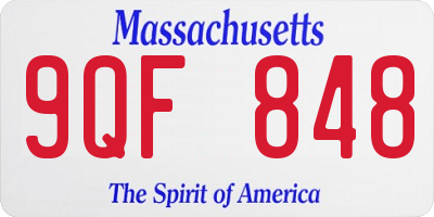 MA license plate 9QF848