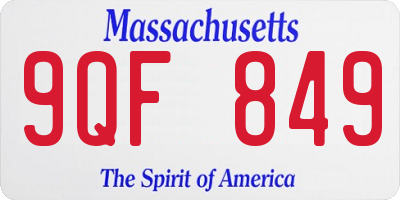 MA license plate 9QF849