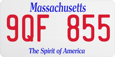 MA license plate 9QF855