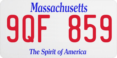 MA license plate 9QF859