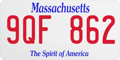 MA license plate 9QF862