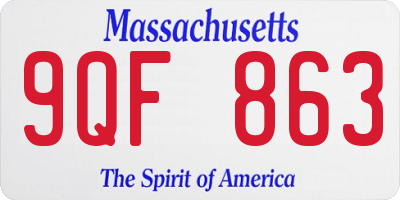 MA license plate 9QF863