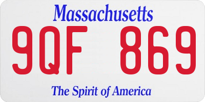 MA license plate 9QF869