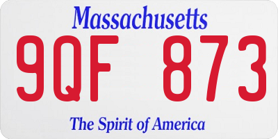 MA license plate 9QF873