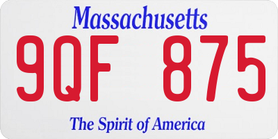 MA license plate 9QF875