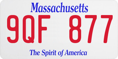 MA license plate 9QF877