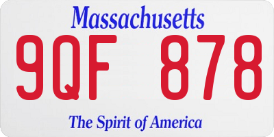 MA license plate 9QF878