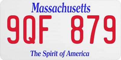 MA license plate 9QF879
