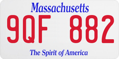 MA license plate 9QF882