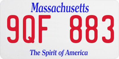 MA license plate 9QF883