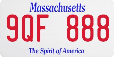 MA license plate 9QF888