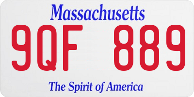 MA license plate 9QF889