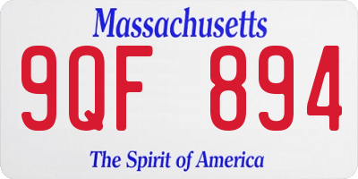 MA license plate 9QF894