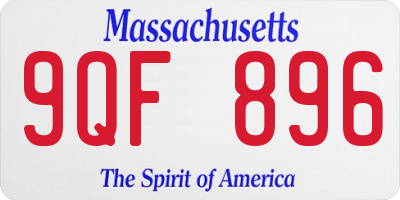 MA license plate 9QF896