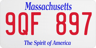 MA license plate 9QF897