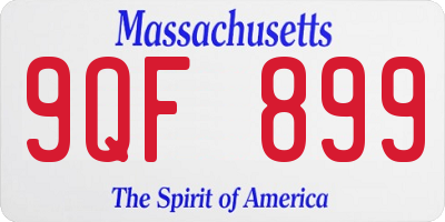 MA license plate 9QF899