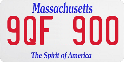 MA license plate 9QF900