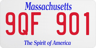 MA license plate 9QF901