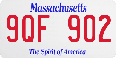 MA license plate 9QF902