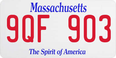 MA license plate 9QF903