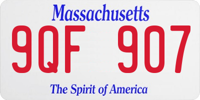 MA license plate 9QF907