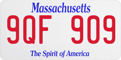 MA license plate 9QF909