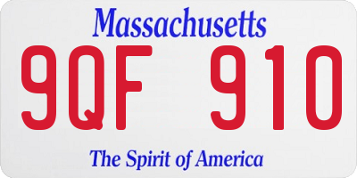 MA license plate 9QF910