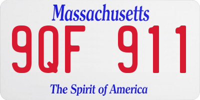 MA license plate 9QF911
