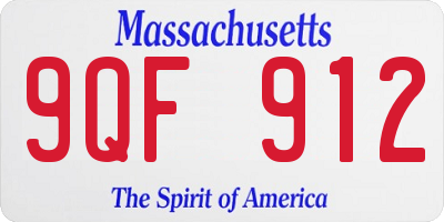 MA license plate 9QF912