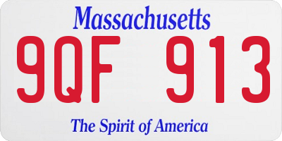 MA license plate 9QF913