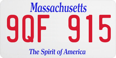 MA license plate 9QF915