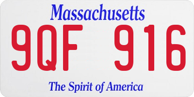 MA license plate 9QF916