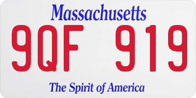MA license plate 9QF919