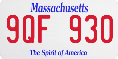 MA license plate 9QF930