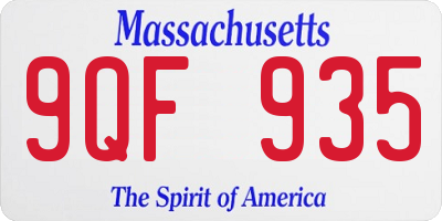 MA license plate 9QF935