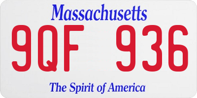 MA license plate 9QF936