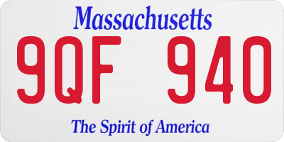 MA license plate 9QF940