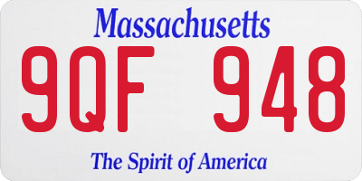 MA license plate 9QF948