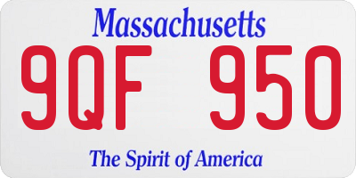 MA license plate 9QF950