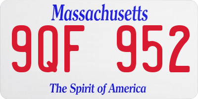 MA license plate 9QF952